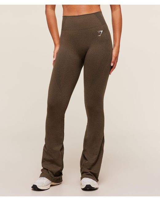 GYMSHARK Brown Vital Sculpt Seamless Flared Legging