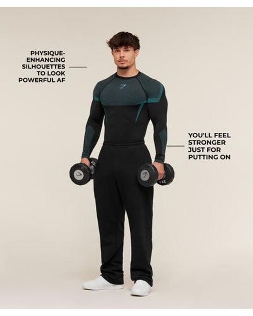 GYMSHARK ロングスリーブ ブラック ジムシャーク Onyx 5 0 ロング ジム