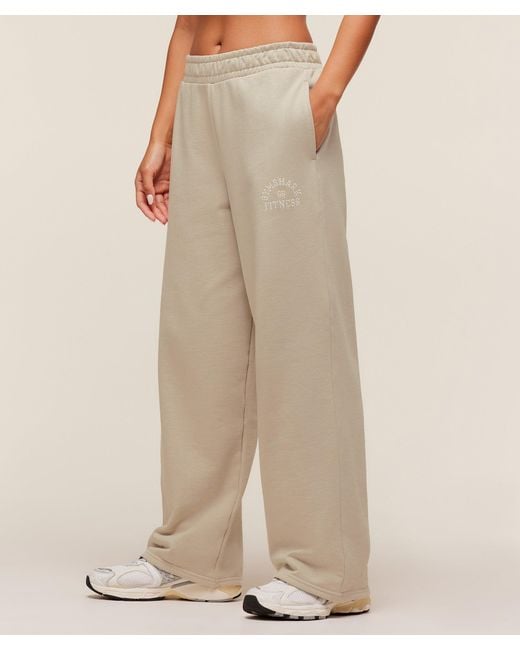 GYMSHARK Natural Fitness Embroidered Graphic Wide Leg Joggers