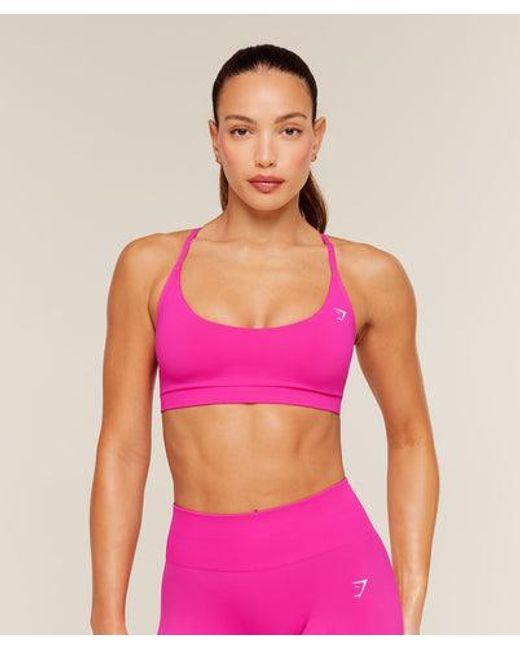 GYMSHARK Pink Everyday Seamless Racerback Sports Bra