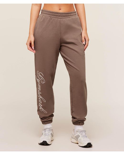 GYMSHARK Natural All Seasons Graphic Joggers