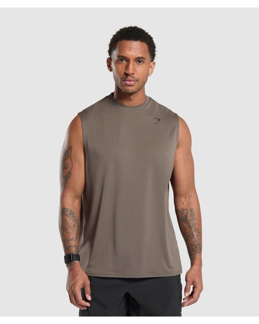 GYMSHARK Gray Arrival Oversized Tank for men