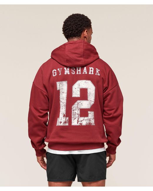 GYMSHARK Red Campus Hoodie for men