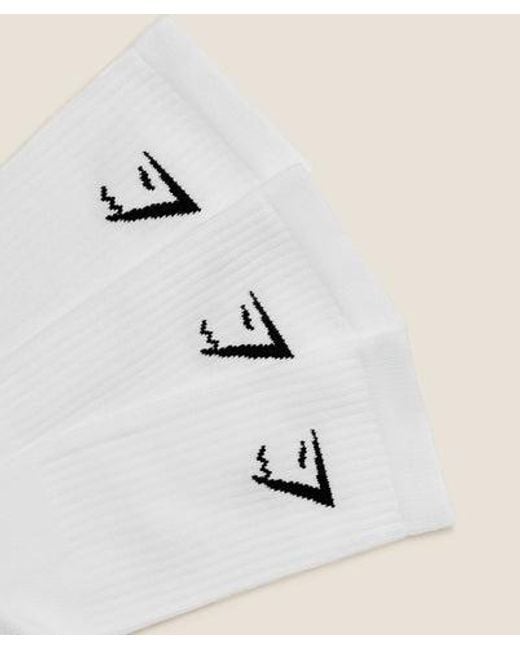 GYMSHARK Natural Crew Socks 3Pk