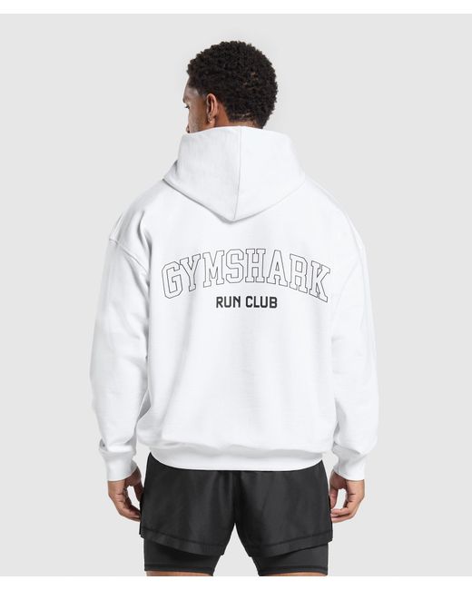 GYMSHARK White Gsrc Hoodie for men