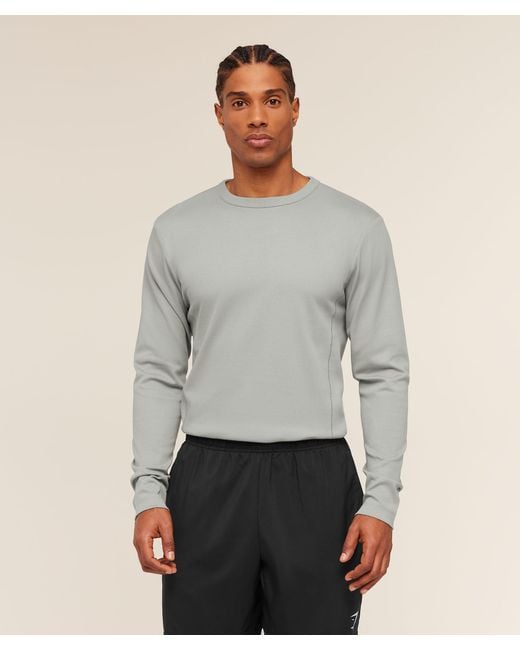 GYMSHARK Gray Off Duty Long Sleeve T-Shirt for men