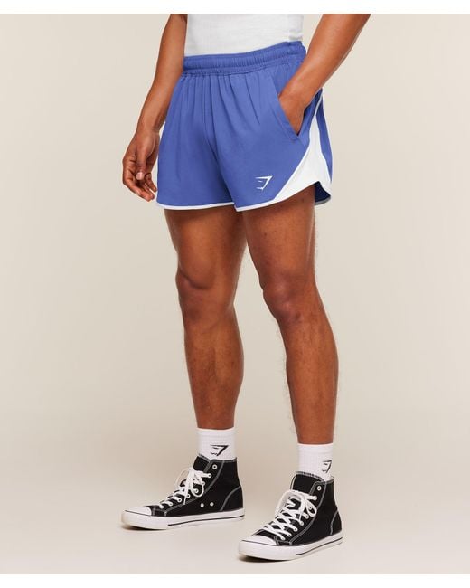 GYMSHARK Blue Accent Conditioning Shorts for men