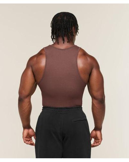 GYMSHARK Red Ribbed Tank 1Pk for men