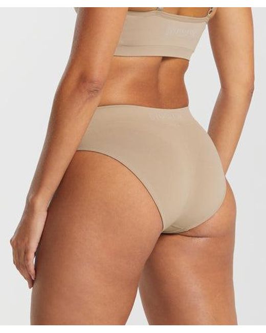 GYMSHARK Brown Seamless Brief