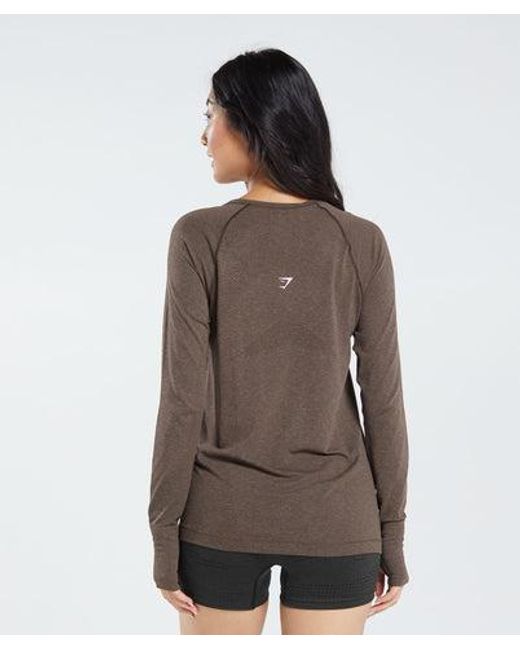 GYMSHARK Gray Vital Seamless Light Long Sleeve Top
