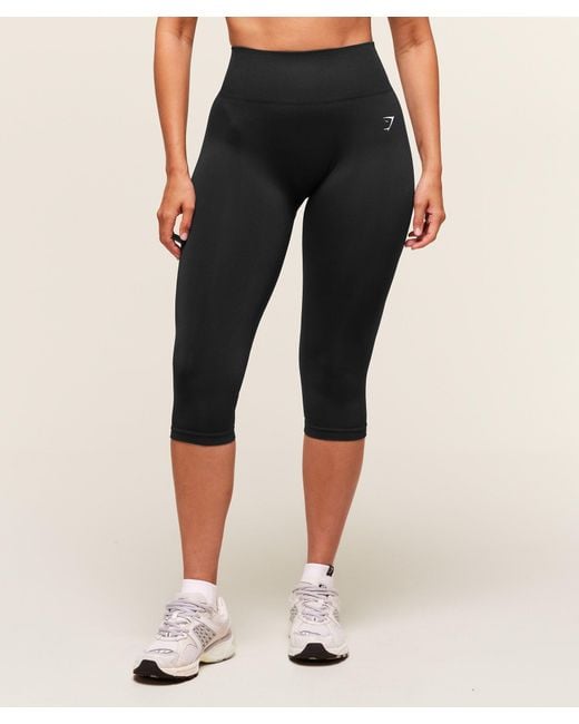 GYMSHARK Black Everyday Seamless Capri Leggings