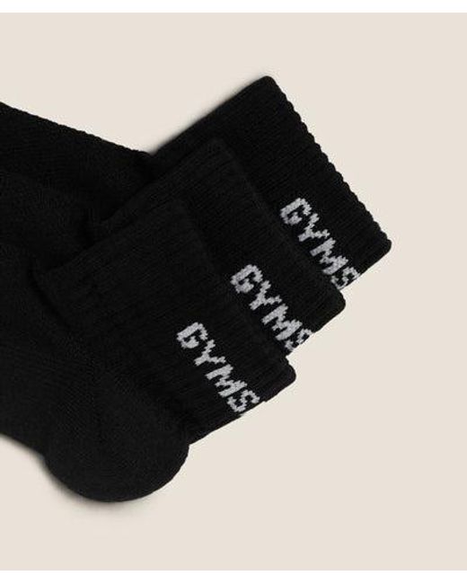 GYMSHARK Black Quarter Sock 6Pk