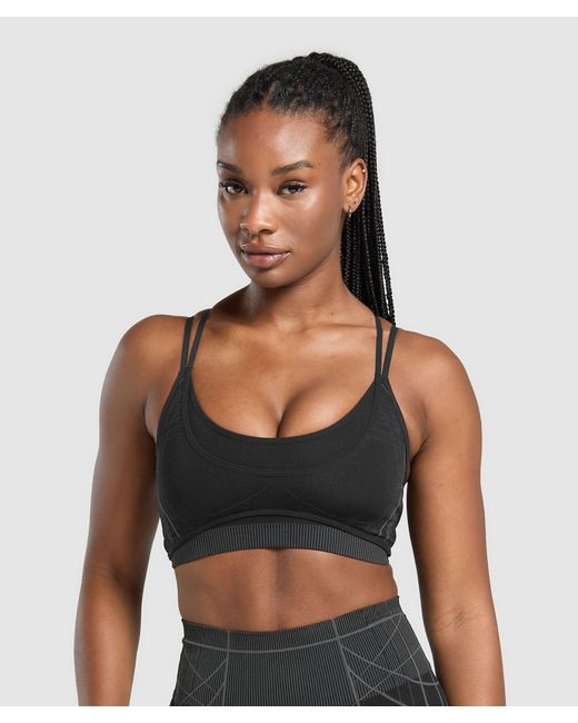 GYMSHARK Green Apex Seamless Strappy Sports Bra