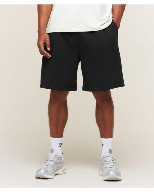 GYMSHARK Black Campus Crest Shorts for men