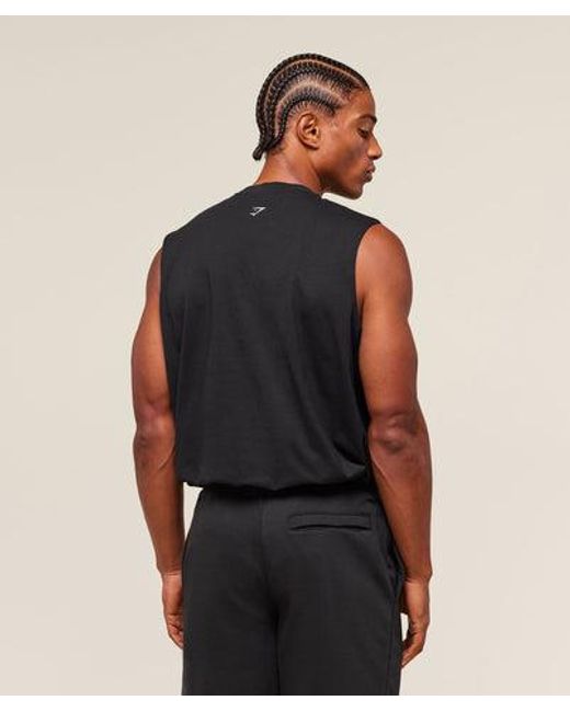 GYMSHARK Black Lifting Club Flex Tank for men