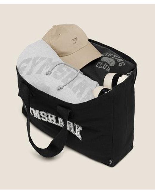 GYMSHARK Black Essentials Tote