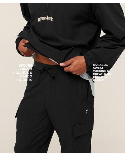 GYMSHARK Black Tactical Joggers for men