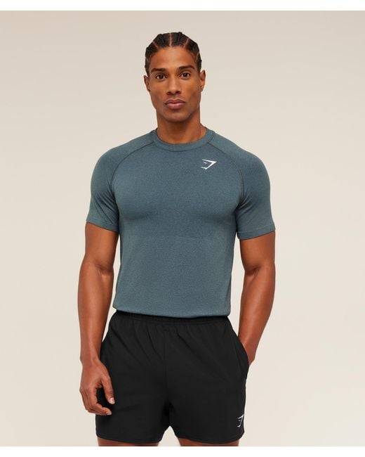 GYMSHARK Blue Vital Seamless T-Shirt for men