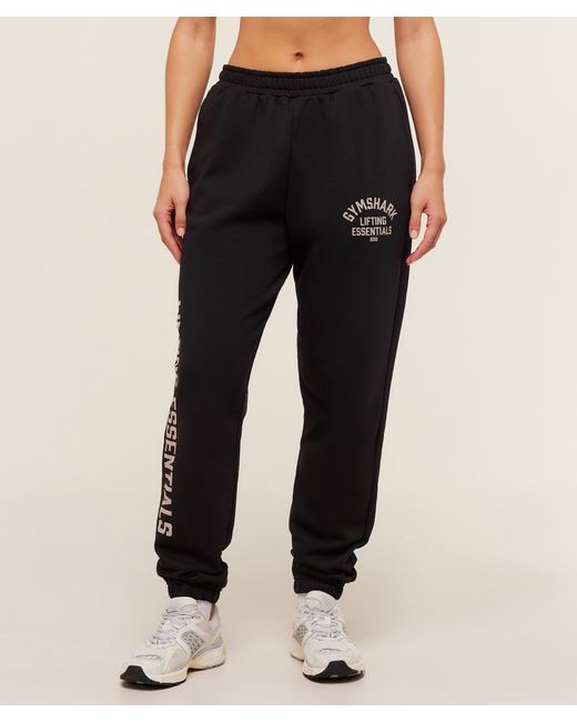 GYMSHARK Black Lifting Essentials Joggers