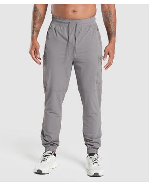 GYMSHARK Gray Rest Day Cargo Pants for men