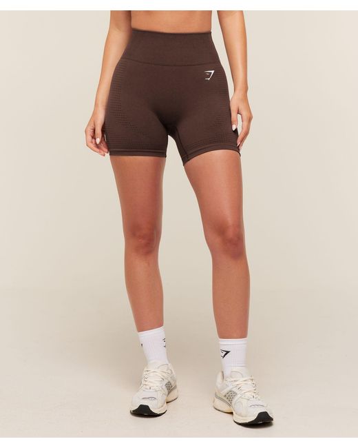 GYMSHARK Brown Vital Seamless 2.0 Shorts