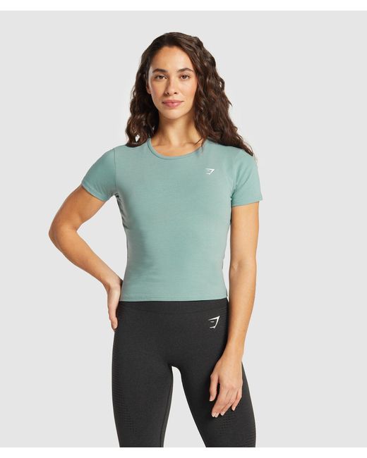 GYMSHARK Blue Training Cotton Baby Tee