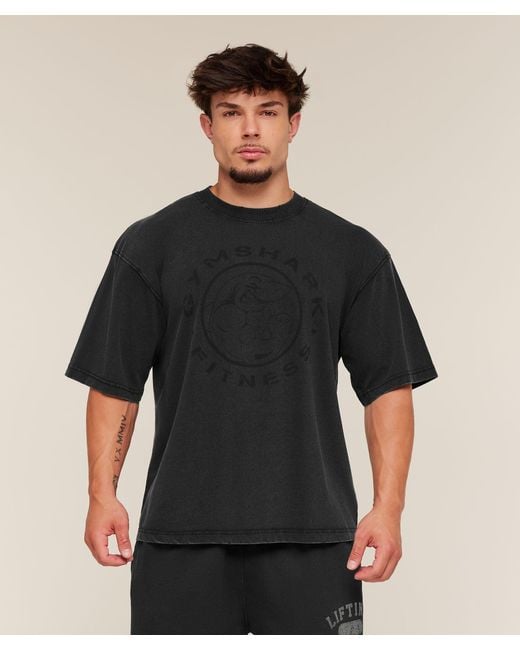 GYMSHARK Black Vintage Legacy T-Shirt for men