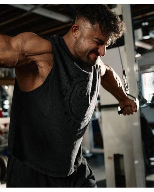 GYMSHARK Black Vintage Legacy Tank for men