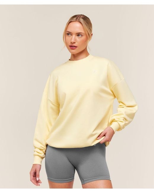 GYMSHARK Natural Training Oversized Fleece Sweatshirt