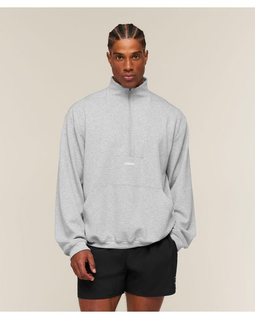GYMSHARK Gray Train 1/4 Zip for men