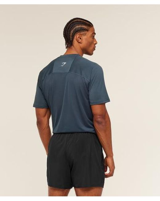GYMSHARK Blue Train T-Shirt for men
