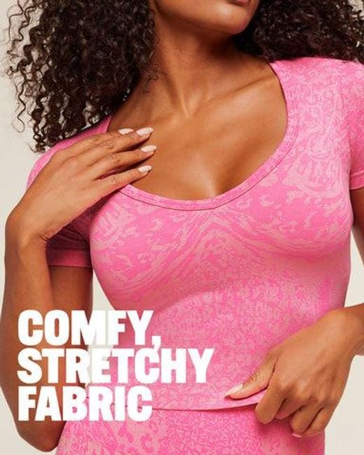 GYMSHARK Pink Adapt Animal X Whitney Short Sleeve Top