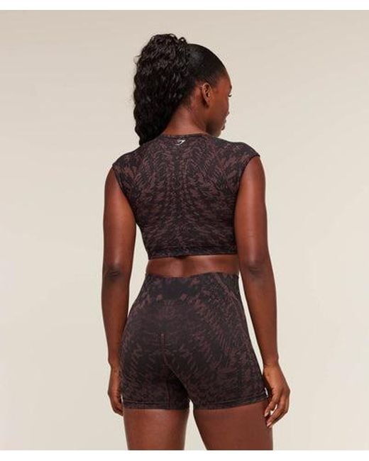 GYMSHARK Pink Adapt Houndstooth Midi Top