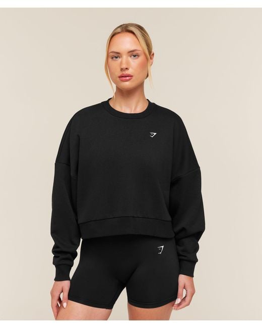 GYMSHARK Black Training Oversized Boxy Sweatshirt