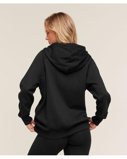 GYMSHARK Black Training Fleece Oversized Zip Hoodie