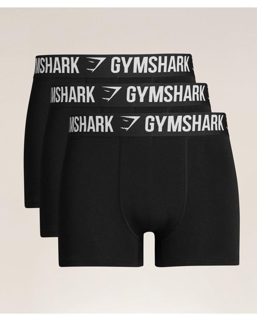 GYMSHARK Black Boxer Brief 3Pk for men