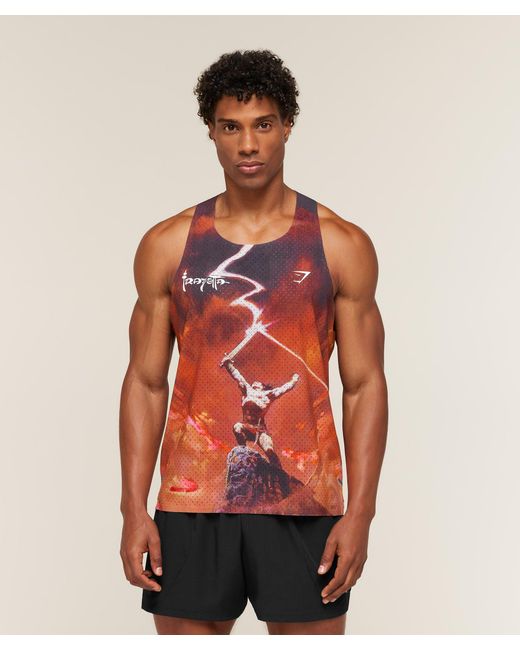 GYMSHARK Red X Frazetta X Run Club Vest for men