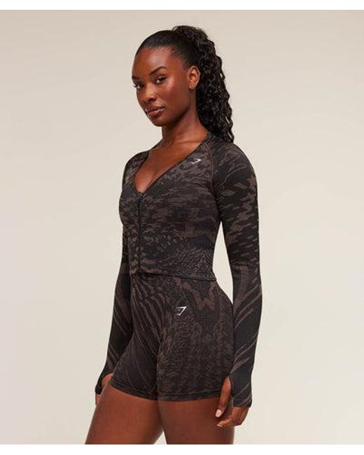 GYMSHARK Black Adapt Houndstooth Jacket