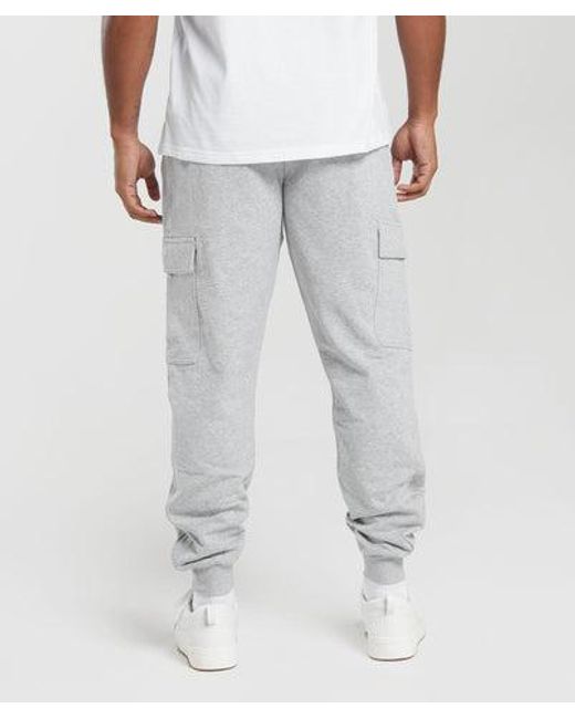 GYMSHARK Gray Rest Day Essentials Cargo Joggers for men