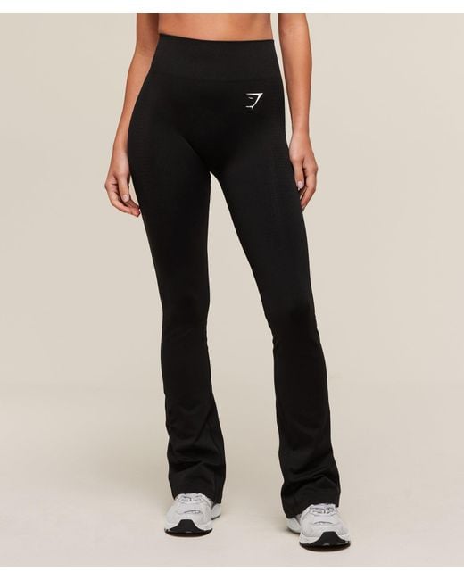 GYMSHARK Black Vital Sculpt Seamless Flared Legging