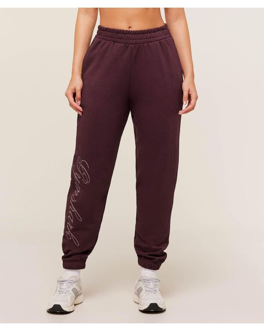 GYMSHARK Purple All Seasons Graphic Joggers