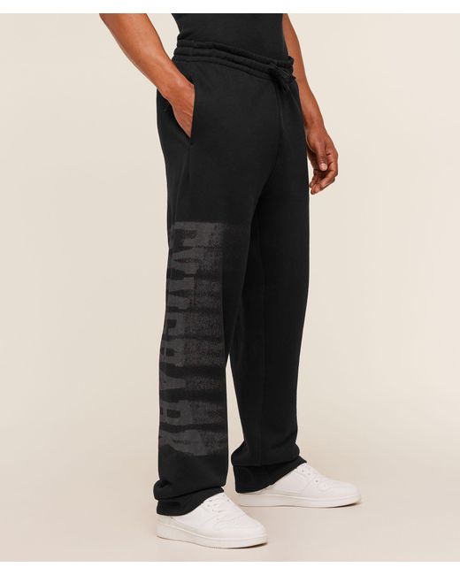 GYMSHARK Black Fade Graphic Straight Leg Pants for men