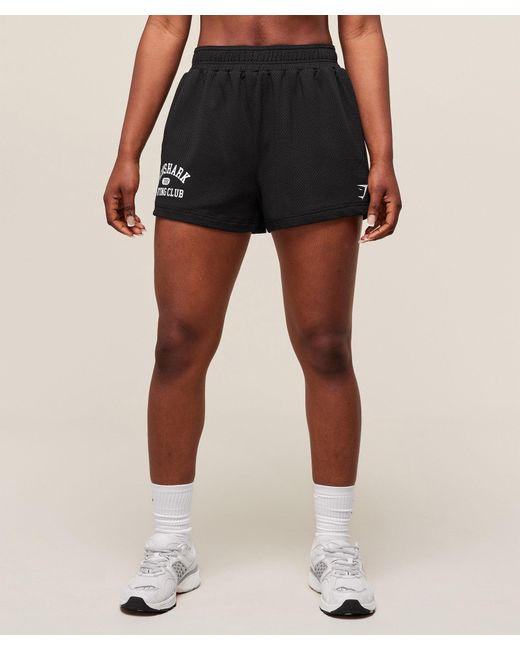 GYMSHARK Black Lifting Club Mesh Shorts
