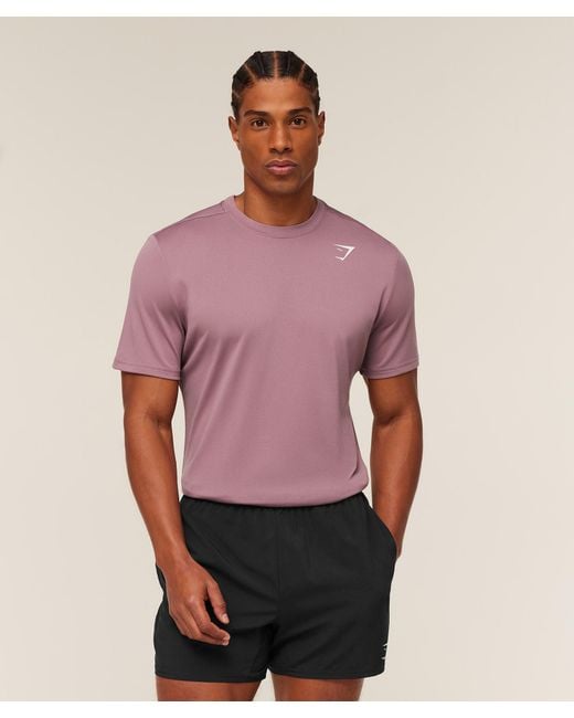 GYMSHARK Purple Arrival T-Shirt for men