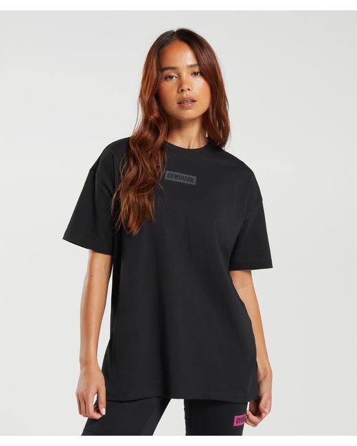 GYMSHARK Black Block Oversized T-Shirt