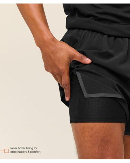 GYMSHARK Black Hybrid 5" Performance Shorts for men