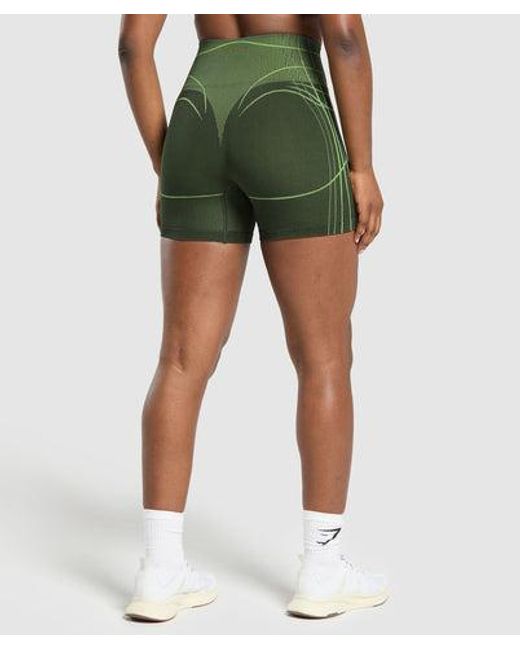 GYMSHARK Green Apex Seamless Shorts