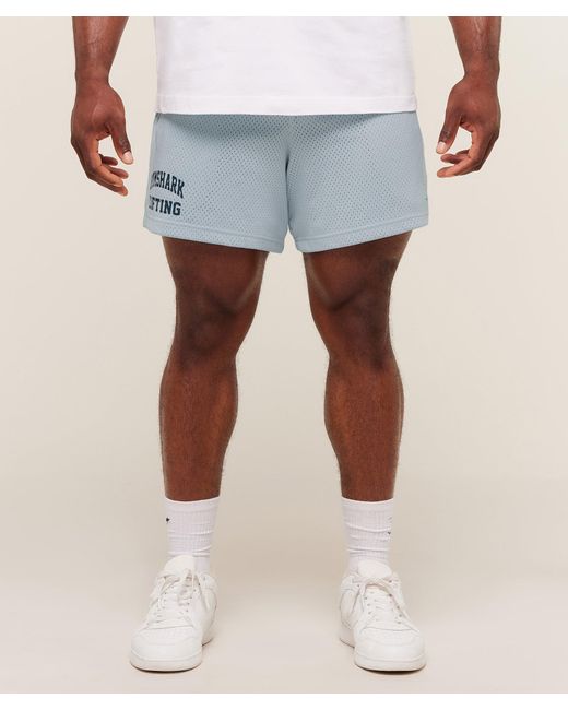 GYMSHARK Blue Lifting Mesh 5" Shorts for men