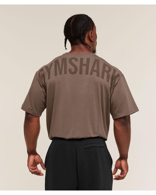 GYMSHARK Brown Power T-Shirt for men