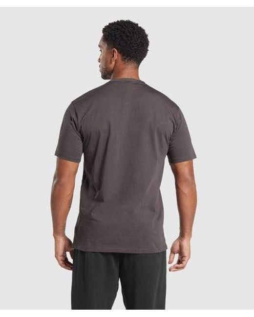 GYMSHARK Gray Crest T-Shirt for men